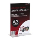 Sign/Menu Holder Double Sided A3 Clear image
