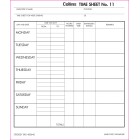 Collins Wage Time Sheet Book No.11 187 x 220mm 100 Leaf image
