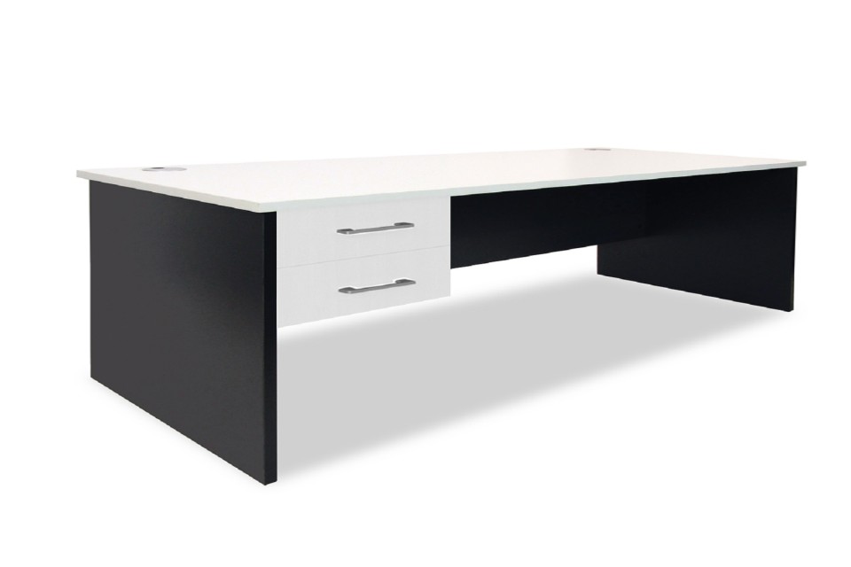 Sonic 1800 Straight Desk With Draws Charcoal/white