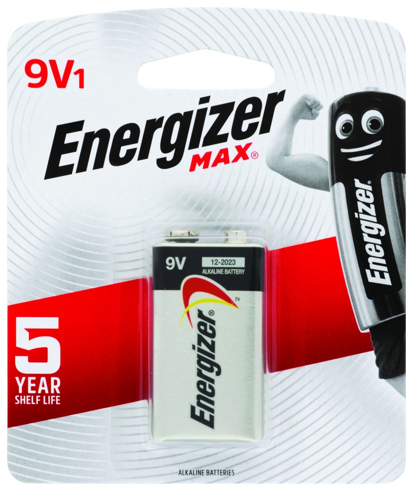 Energizer Max 9V Battery Alkaline Each