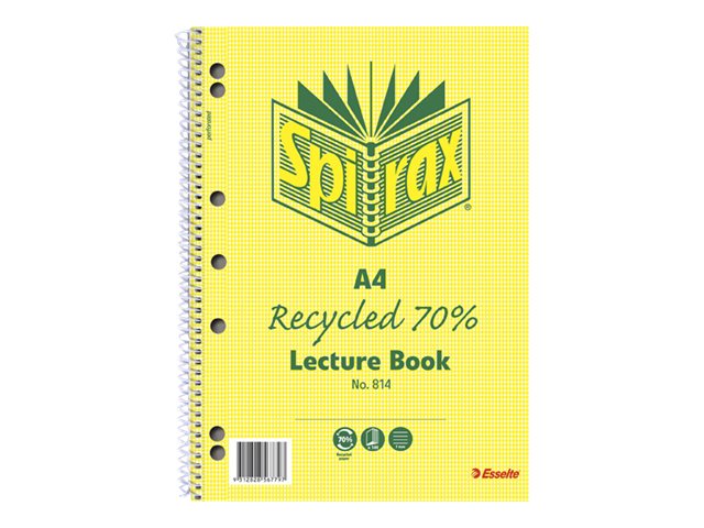 Spirax 814 Lecture Book Recycled A4 140 Pages