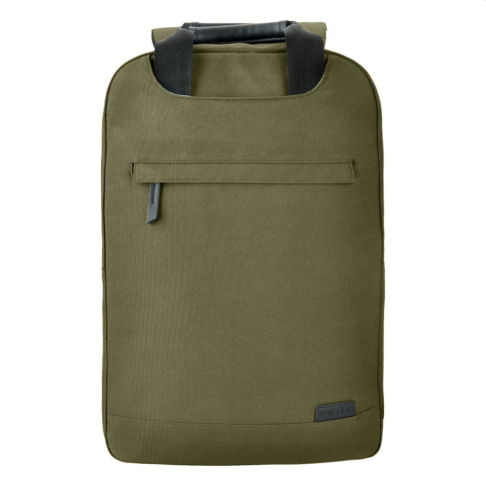 EVOL Generation Earth Recycled Laptop Backpack 13 Inch Olive