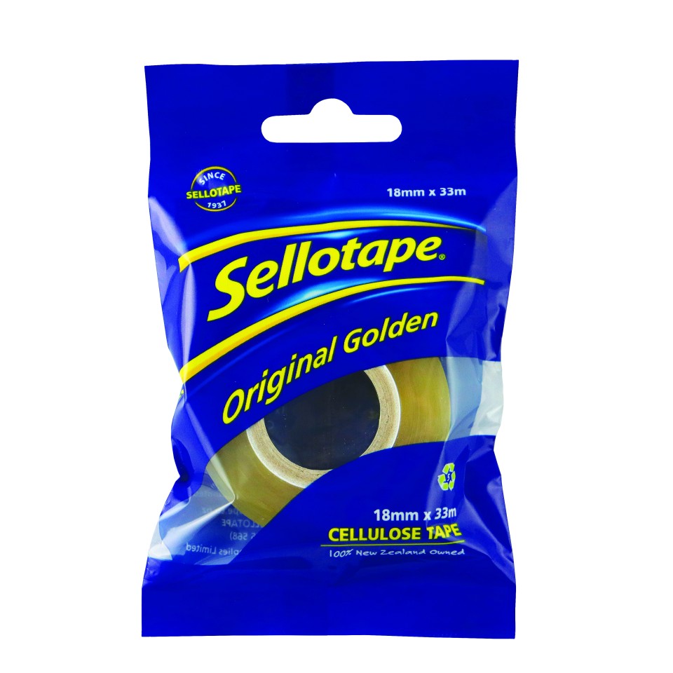 Sellotape 1100 Cellulose Tape 18mm x 33m Clear Roll