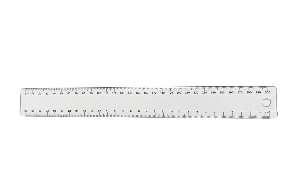 Ruler Clear Plastic 30cm Metric
