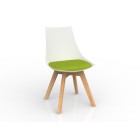 Knight Luna White Chair With Oak Base Upholstered Avocado Cushion image