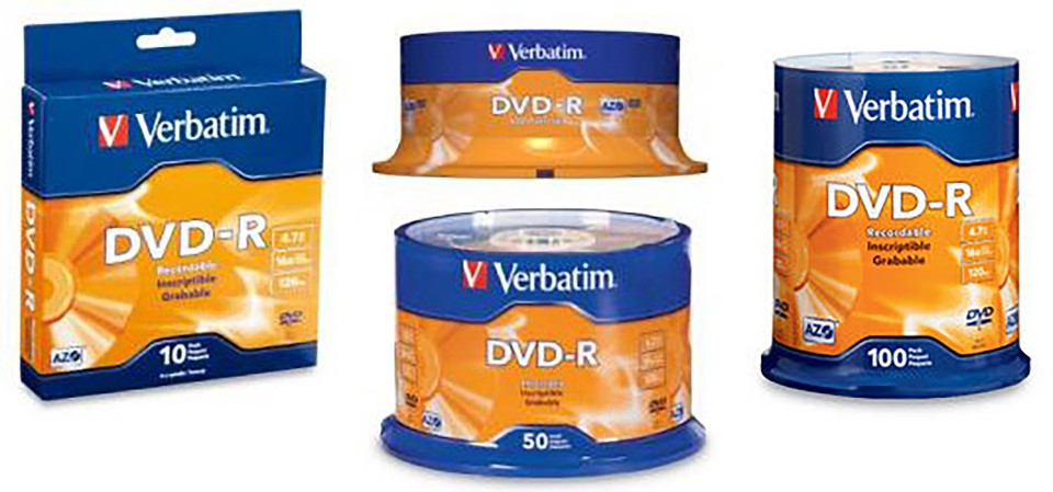 Verbatim DVD-R Discs 120 Min 4.7GB Pack 100