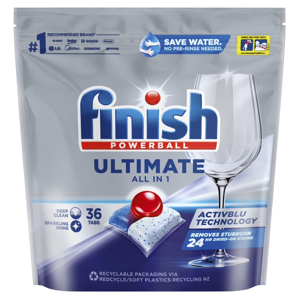 Finish Powerball Ultimate All-in-One Dishwashing Tablet Original Pack of 36