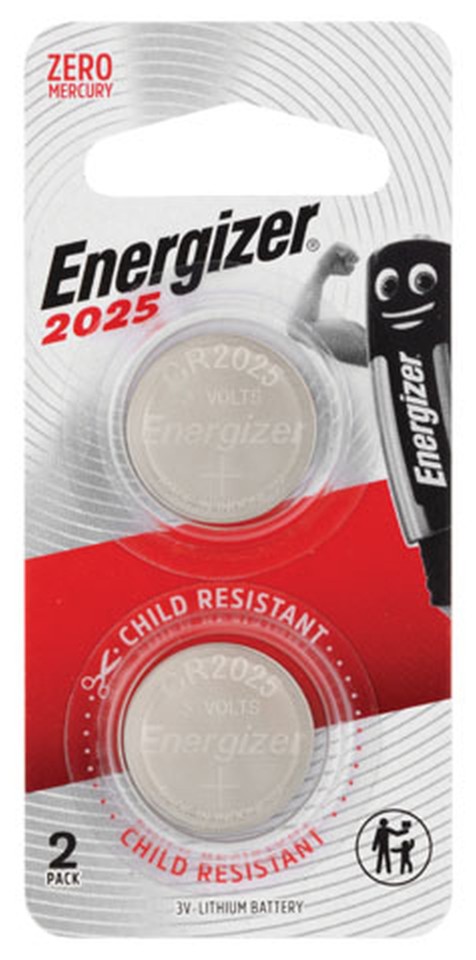 Energizer CR2025 Lithium Battery Pack Of 2