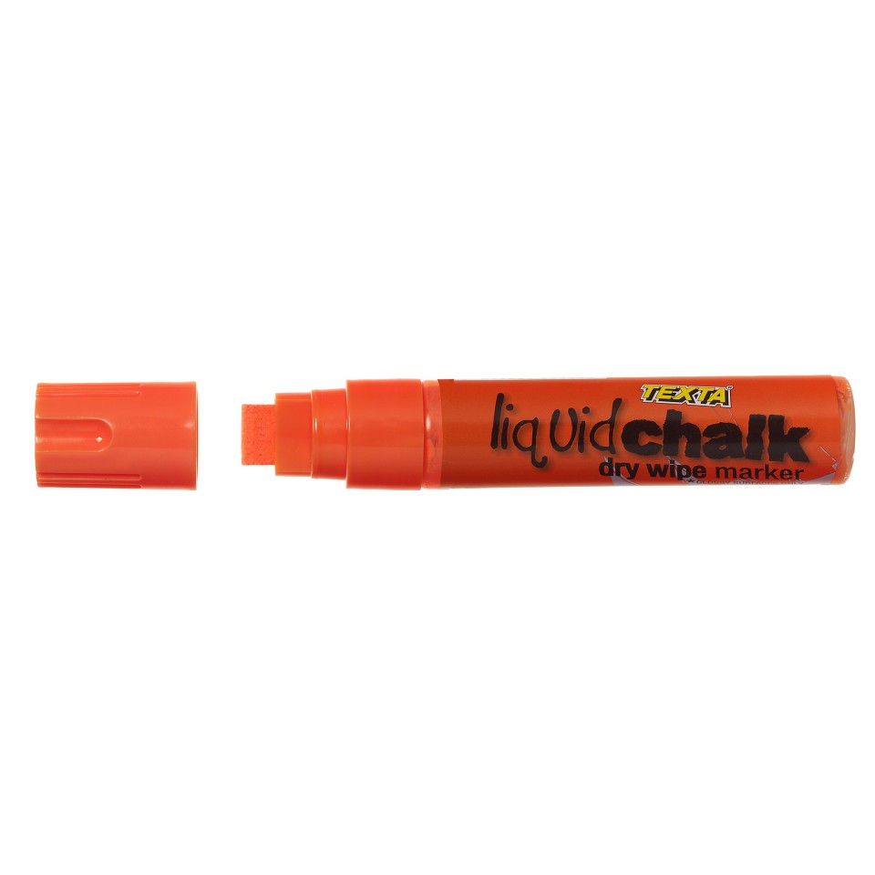 Texta Liquid Chalk Marker Dry-Wipe Jumbo Chisel Tip 15.0mm Orange