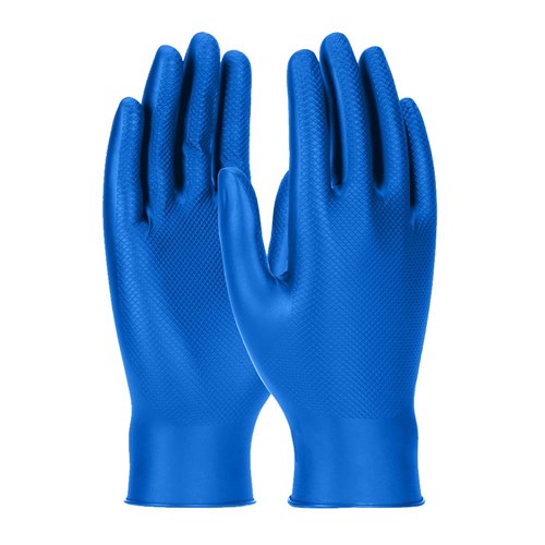 Grippaz 308 Blue Long Nitrile Gloves Box Of 50 Blue 3XL