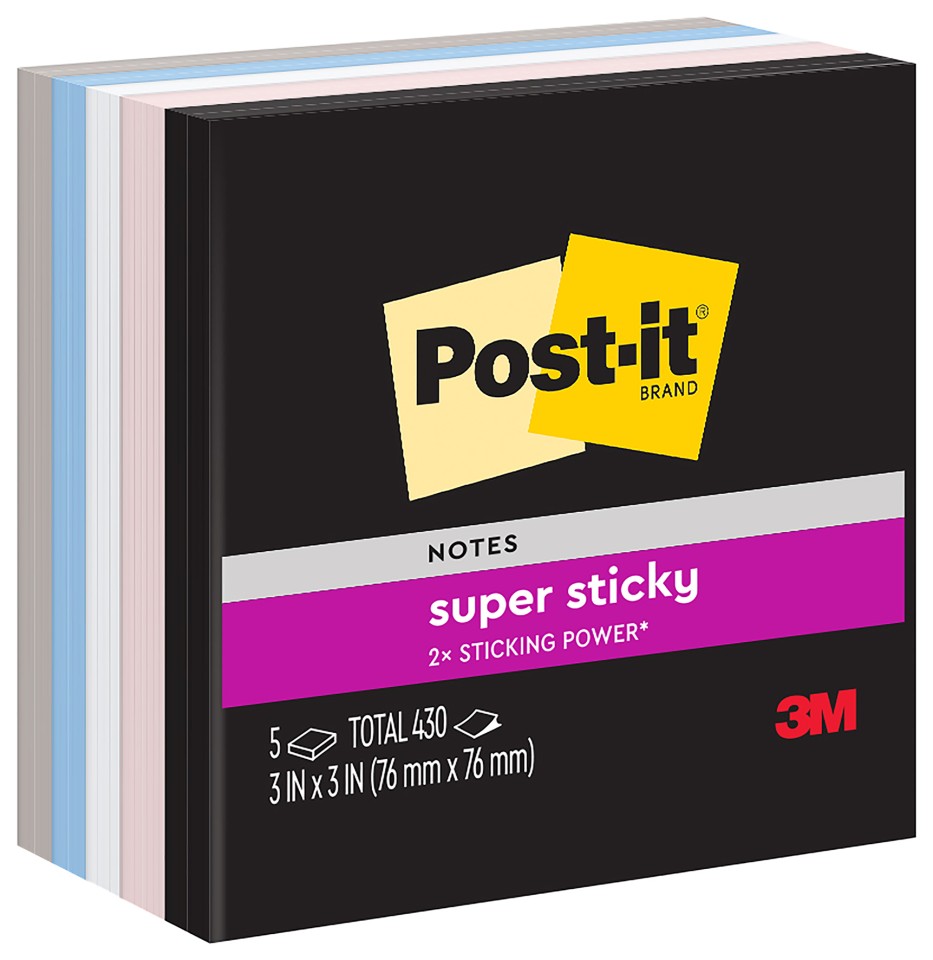 Post-it Super Sticky Notes Simply Serene 654-5ssne 76x76mm Pack 5