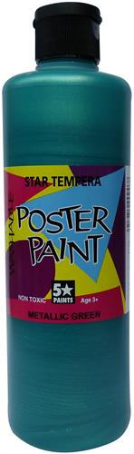 5 Star Tempera Poster Paint 500ml Metallic Green