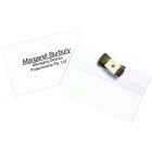 Rexel Name Badge Holder Magnetic Clear Pack 10 image
