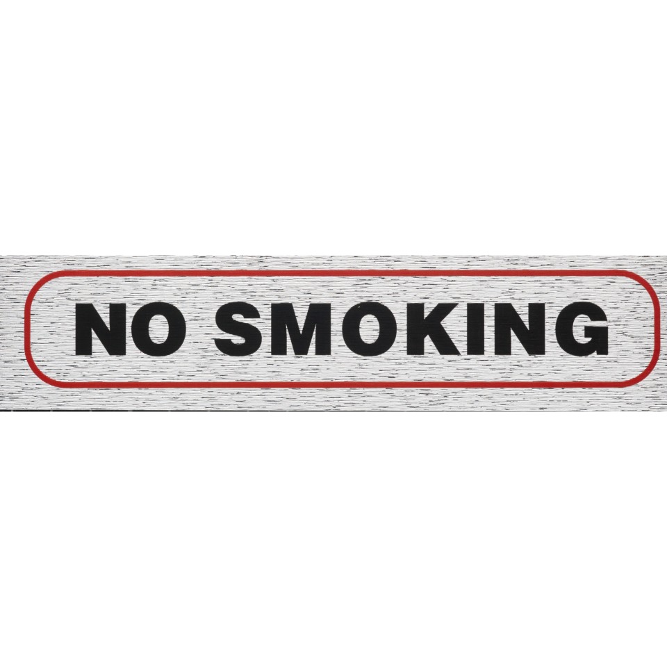 Rosebud Self-Adhesive Sign No Smoking' Brushed Aluminium
