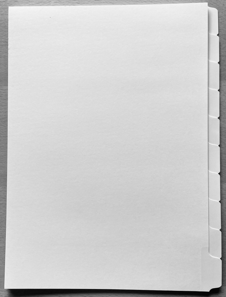 Dividers 10 Tab Printable Mylar Reverse Collate A4 150gsm White Set 40