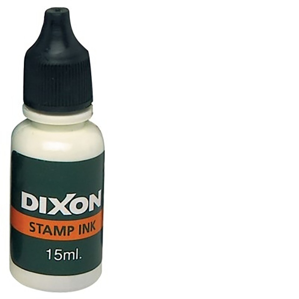 Dixon Stamp Ink 15ml Black Bottle