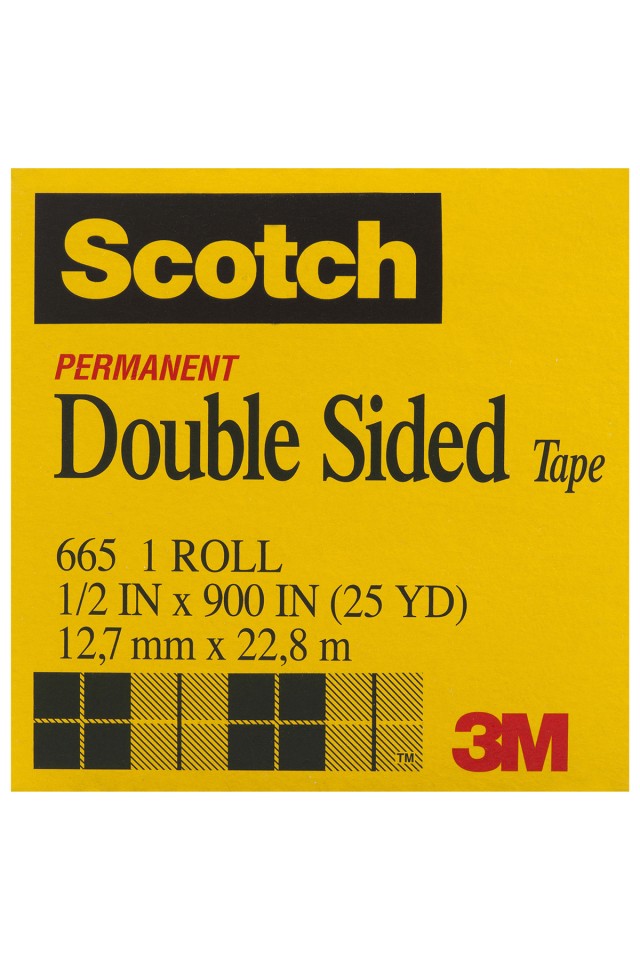 Scotch Double Sided Tape Permanent 665 12.7mmx22.8m