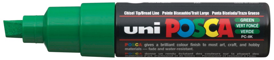 Uni Posca Marker 8.0mm Bold Chisel Green PC-8K