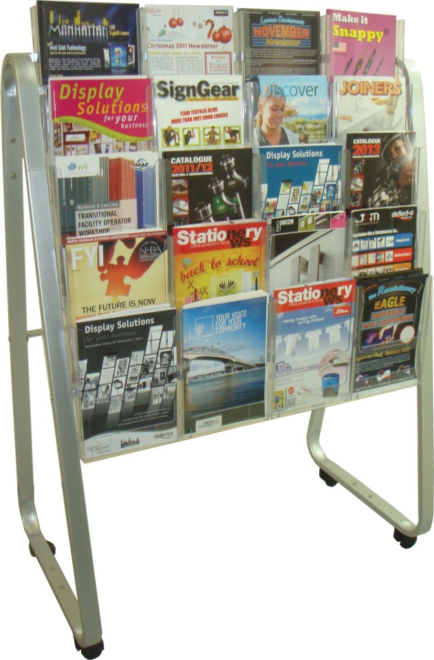 Brochure Holder Lit Loc Easel Floor Stand 20 X A4 Single-Sided