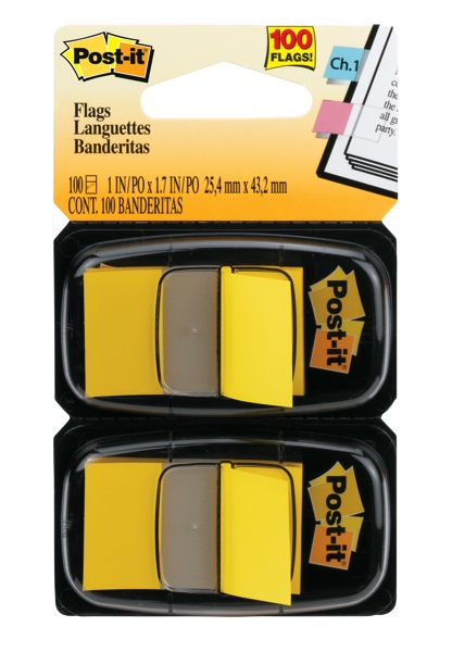 Post-it Flags 680-BG13 25 x 43mm Yellow Pack 2