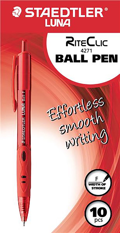 Staedtler Luna RiteClic Ballpoint Pen Retractable Fine 0.7mm Red