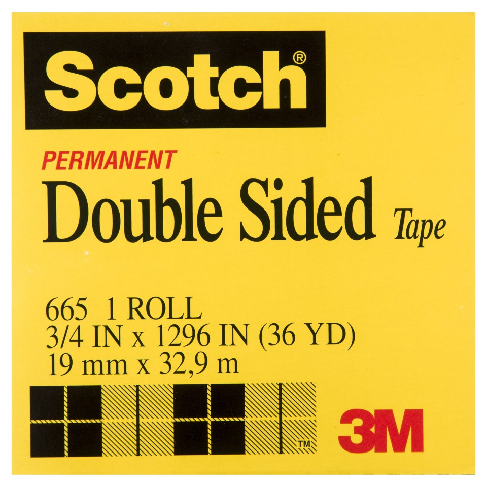 Scotch Permanent Double Sided Tape 655 19mm X 32.9m