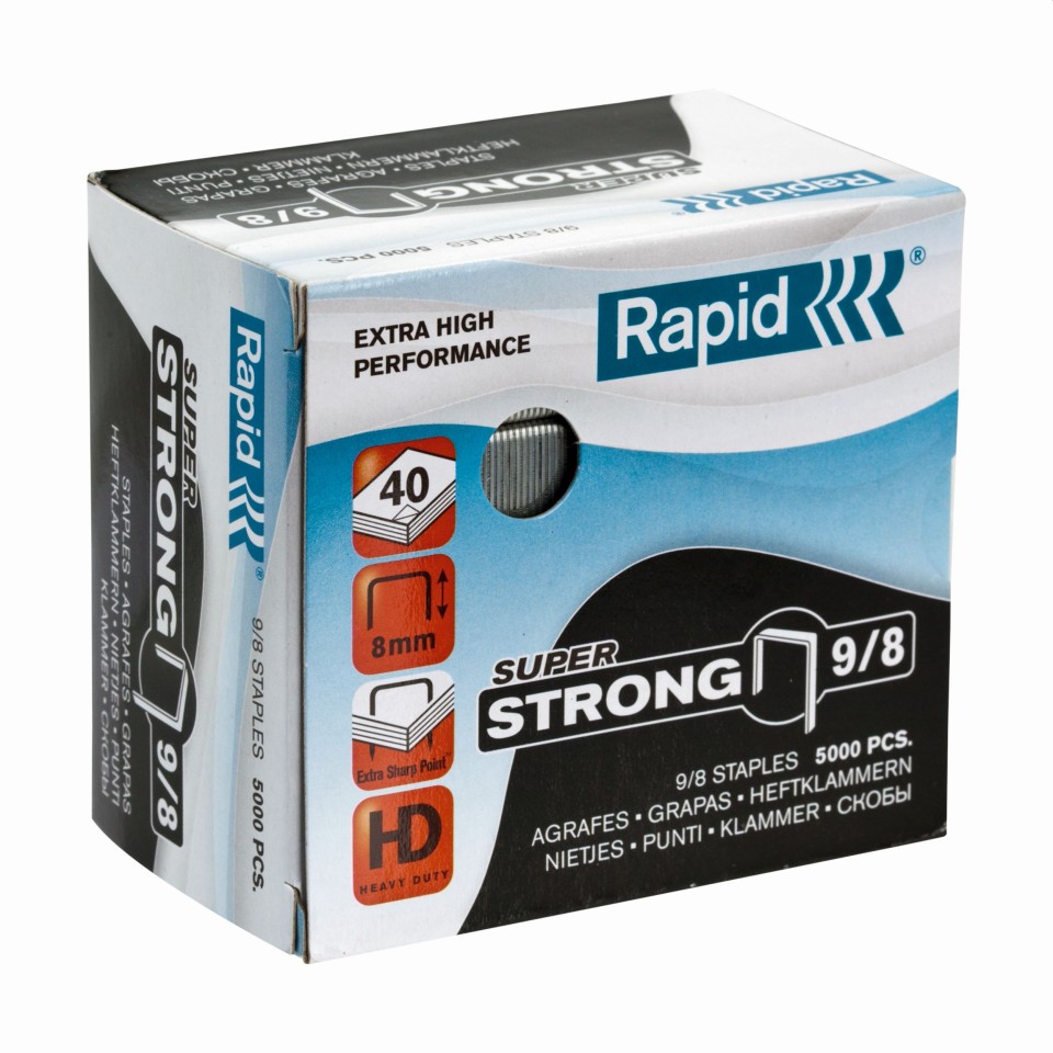 Rapid Staples No. 9/8 Super Strong Box 5000