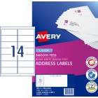 Avery Address Labels Smooth Feed Laser Printers 99.1 X 38.1mm Pack 1400 Labels (959304 / L7163) image