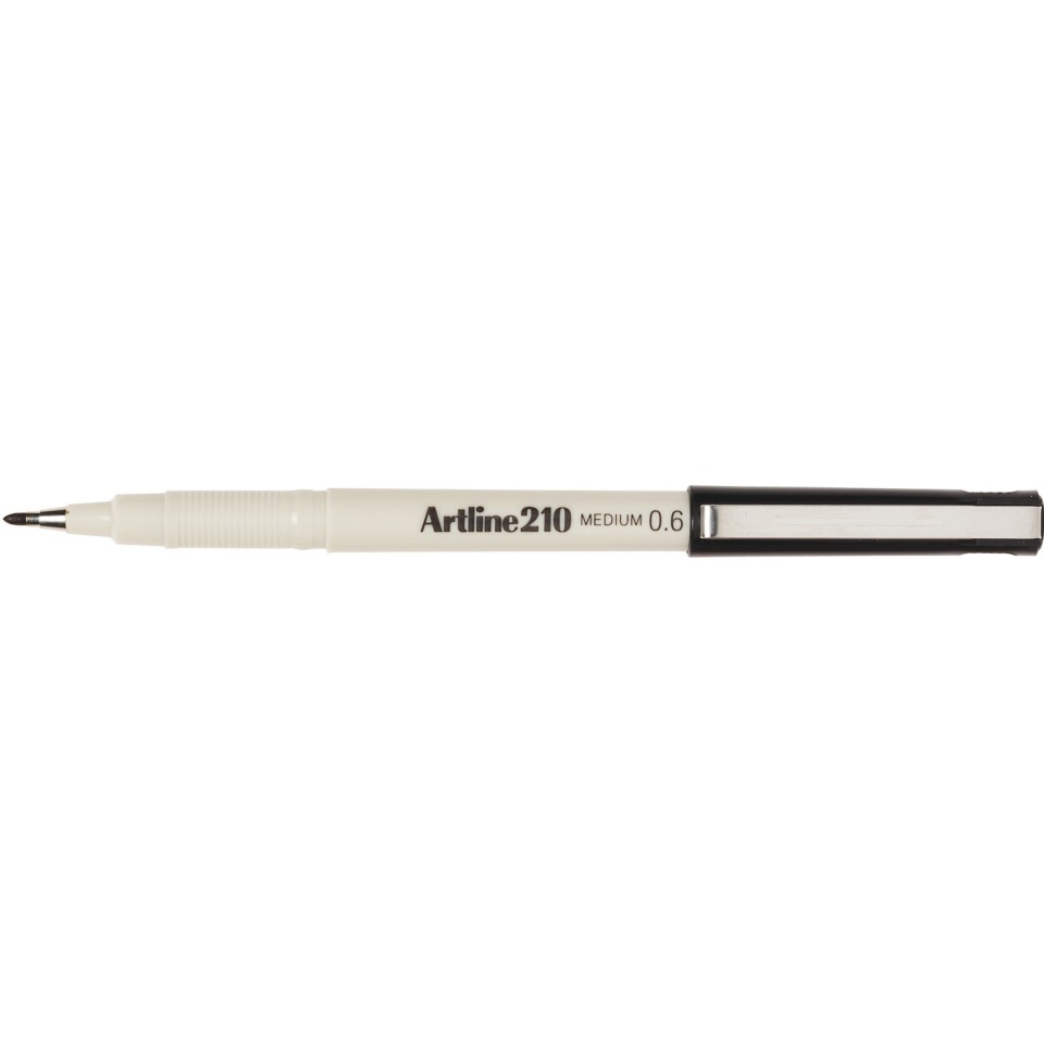 Artline 210 Fineliner Pen Medium 0.6mm Black