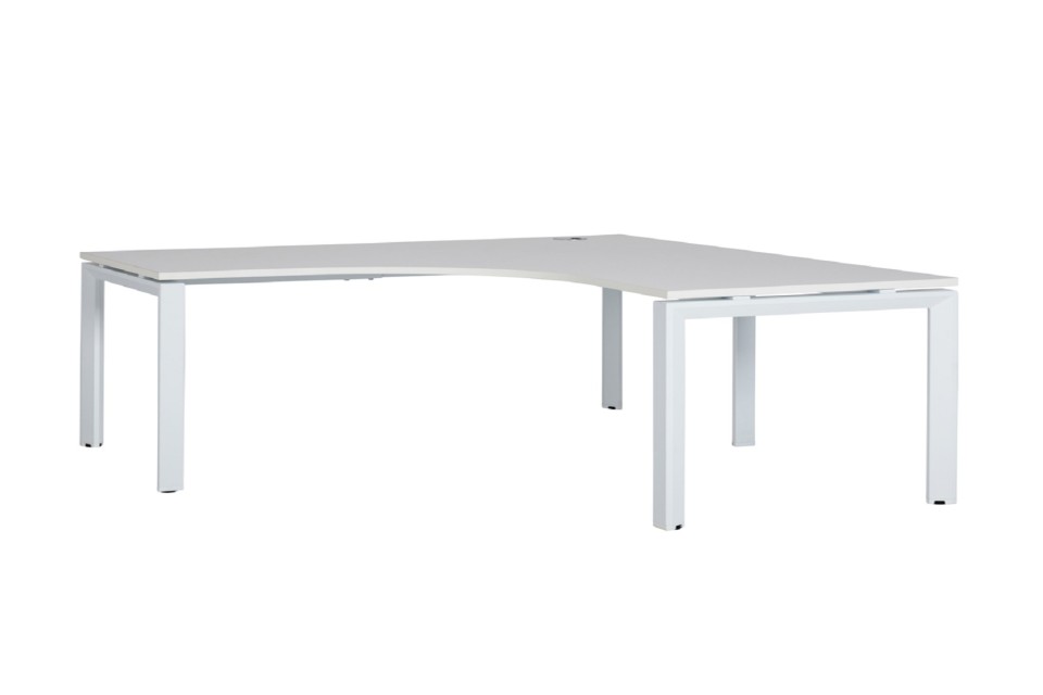 Novah Corner Desk 1500Wx1500Wx700Dmm White Top / White Frame