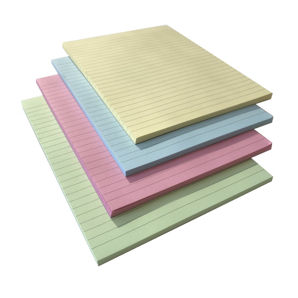 Direct Paper Writing Pad Ruled A5 Assorted Colours Pack 10